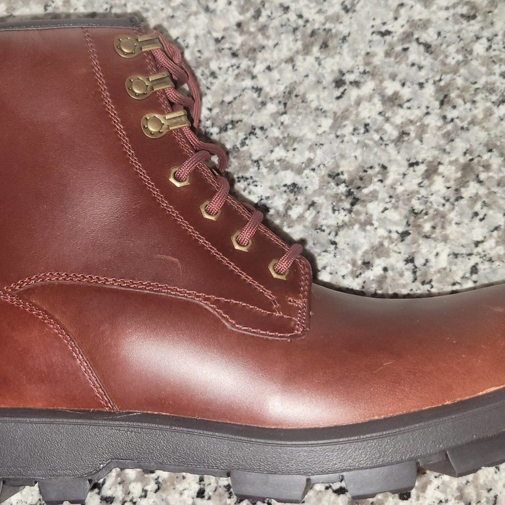 Ugg mens kirkson chestnut leather waterproof lace up boots size 9